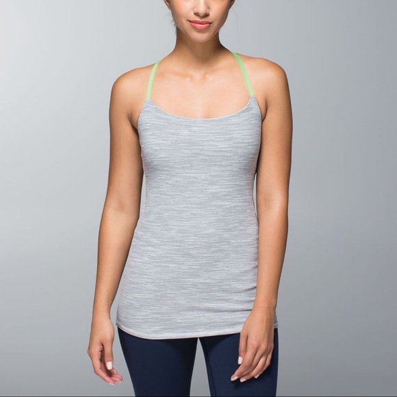 Lululemon dancing warrior tank gray / mint - Picture 2 of 10